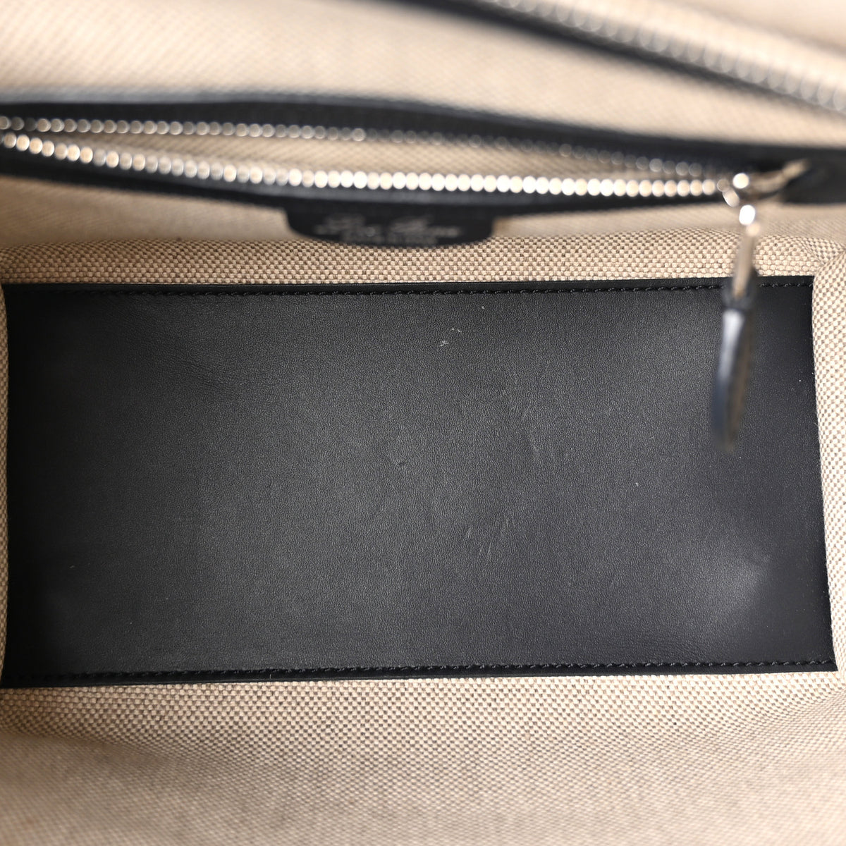 Calfskin Cotton Linen Micro Sesia Happy Day Bag Natural Black