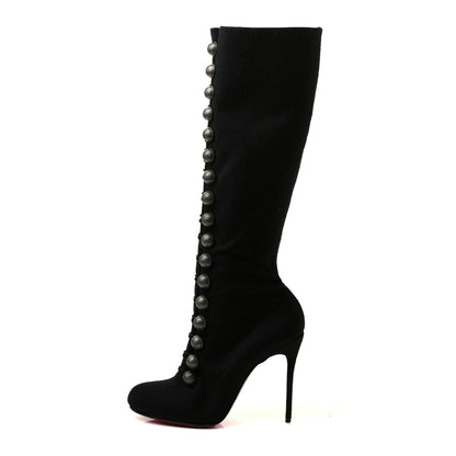 Christian Louboutin Flannel Ronfifi Alta 100 Over The Knee Boots 40 Black 1 of 7