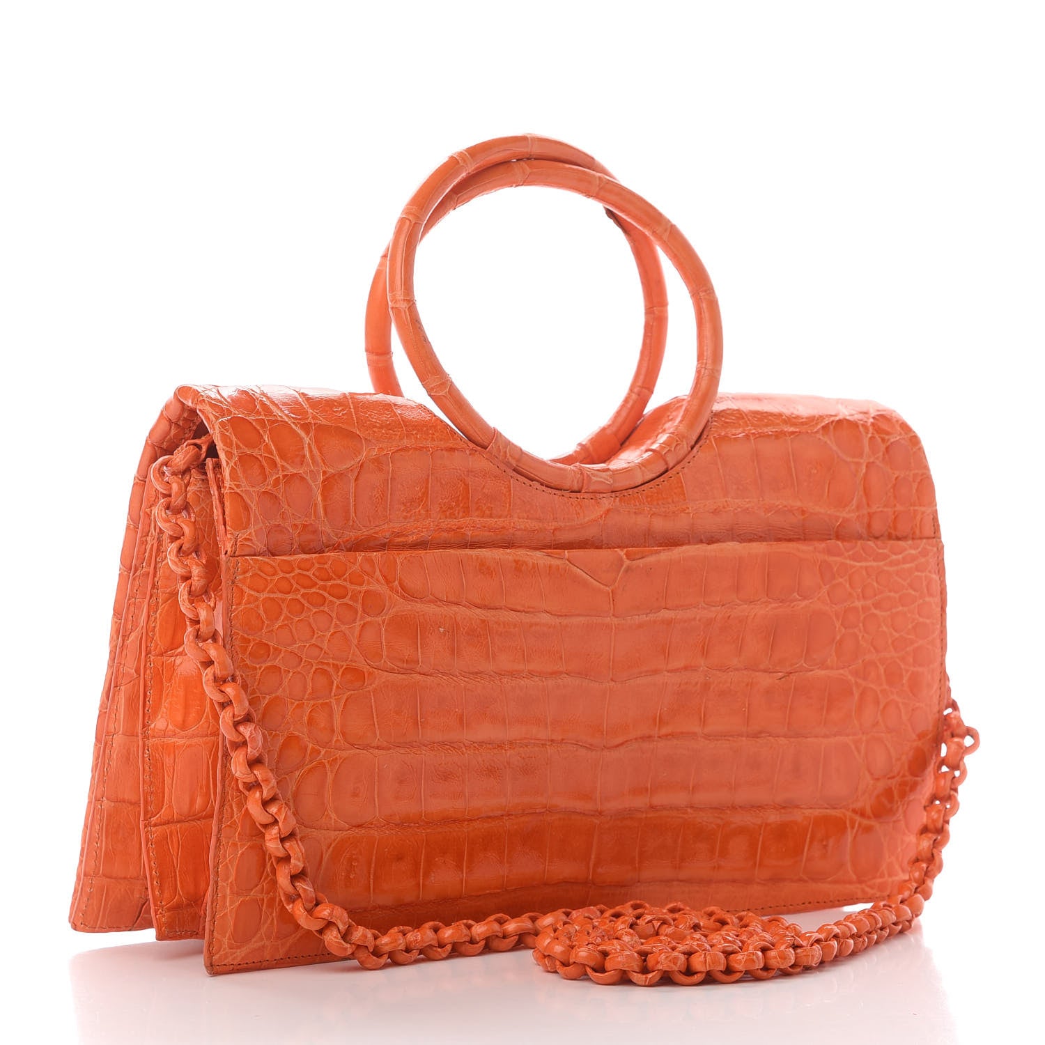 Nancy Gonzalez Crocodile Small Regina Top Handle Bag Orange 2 of 14