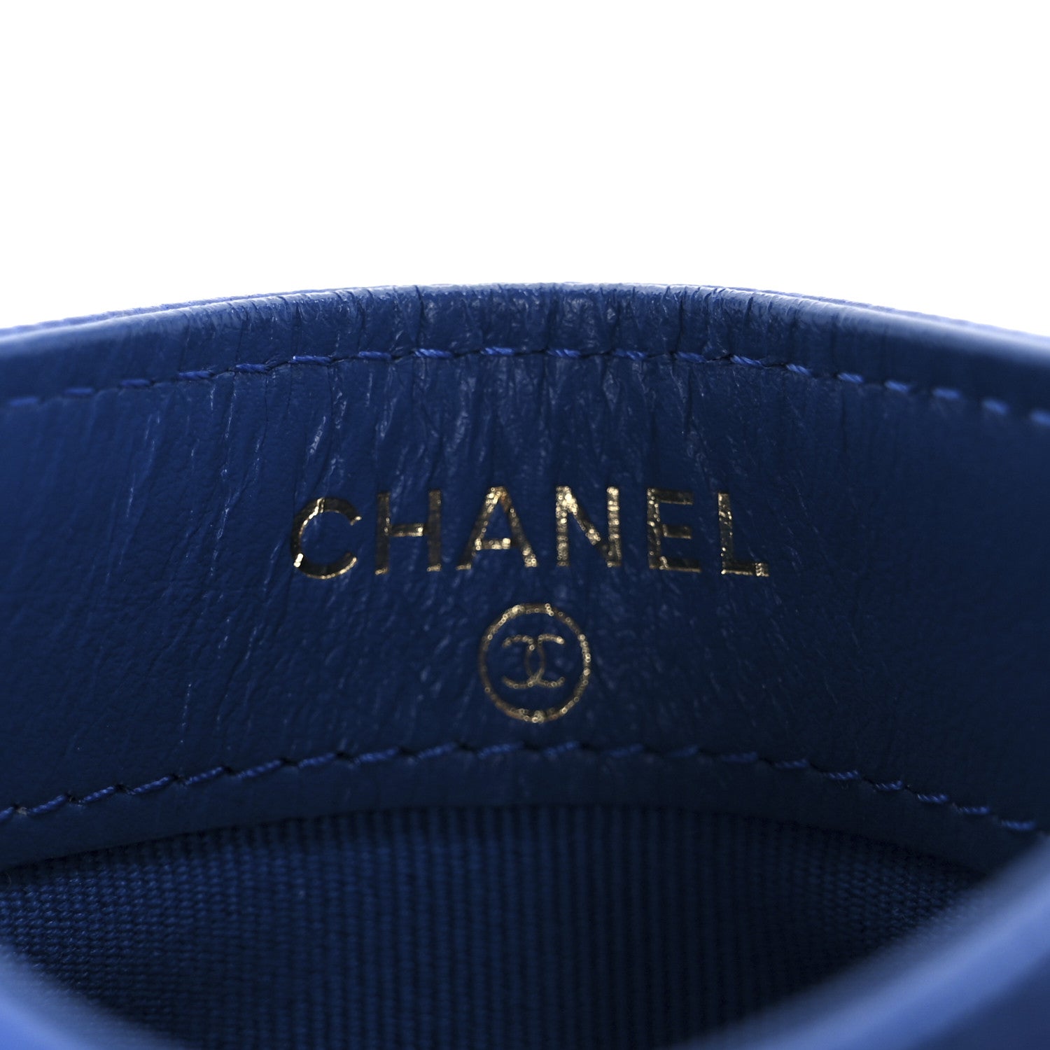 Chanel Caviar Quilted Card Holder Blue 6 of 9