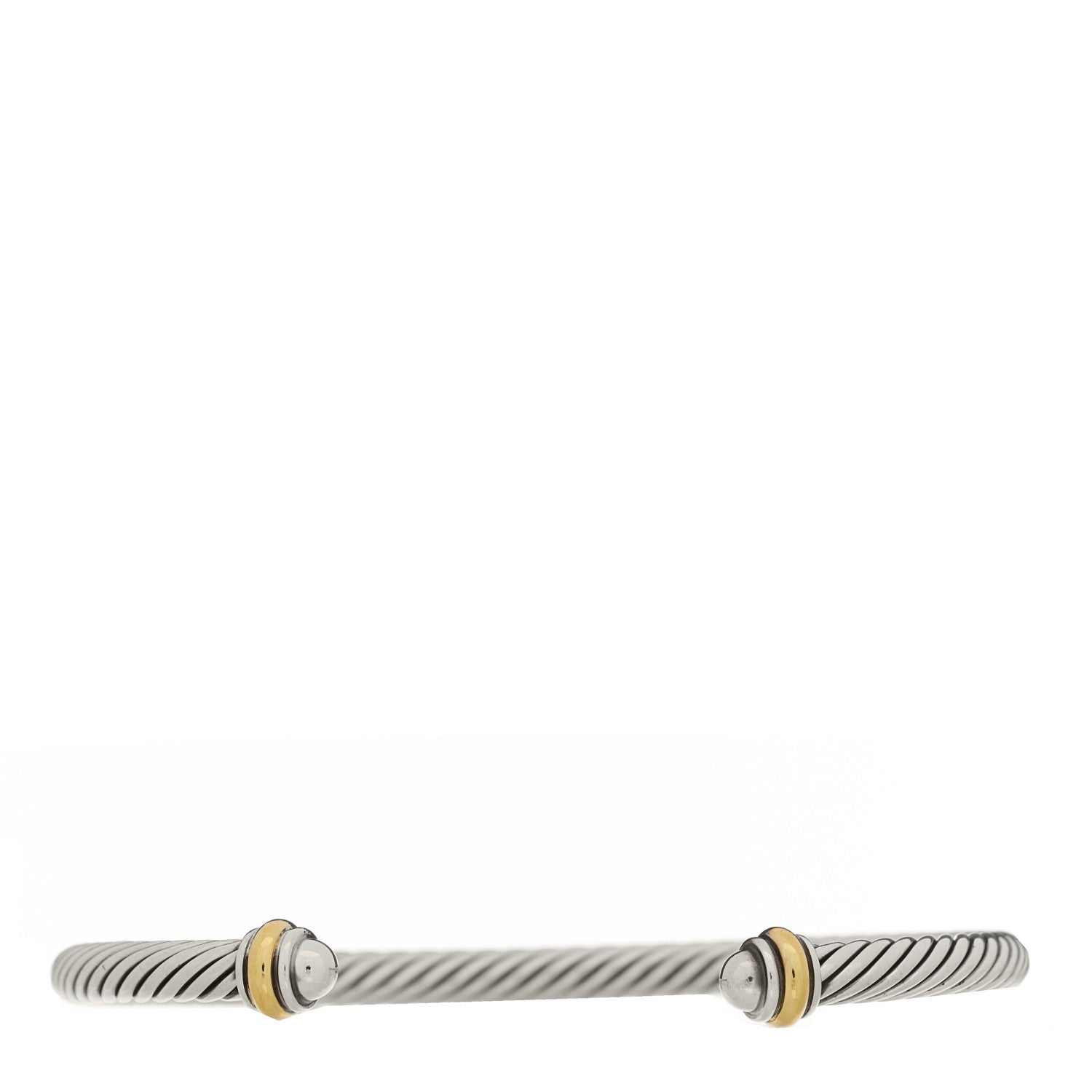 David Yurman Sterling Silver 18K Yellow Gold 4mm Cable Classics Bracelet 1 of 3