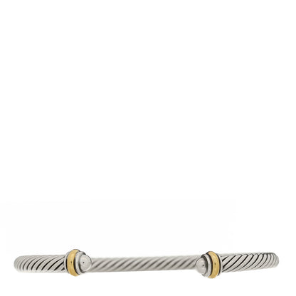 David Yurman Sterling Silver 18K Yellow Gold 4mm Cable Classics Bracelet 1 of 3