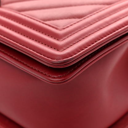 Chanel Calfskin Chevron Quilted Medium Boy Flap Dark Red 11 of 12