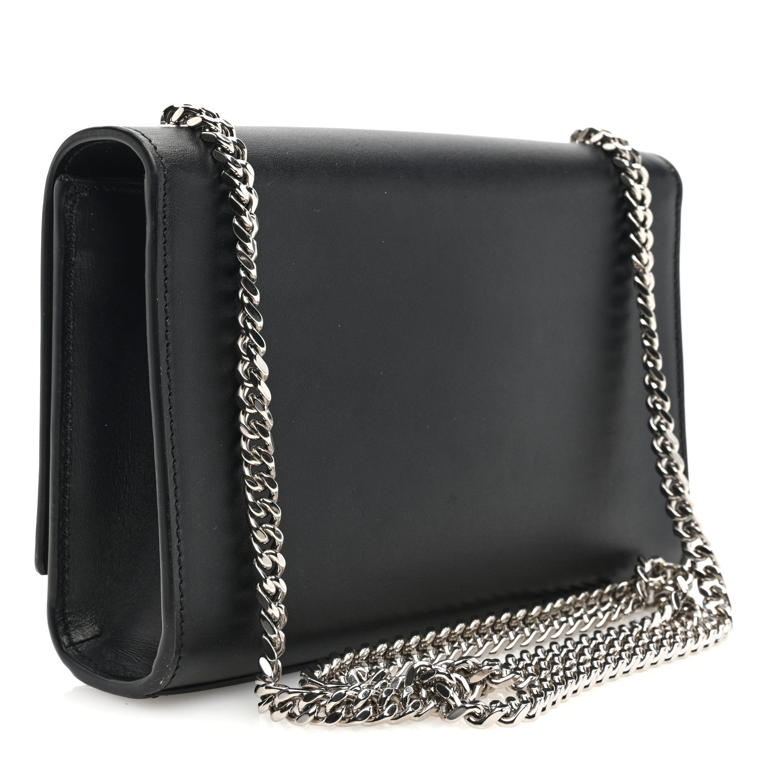 Saint Laurent Smooth Calfskin Small Classic Monogram Kate Tassel Satchel Black 3 of 9