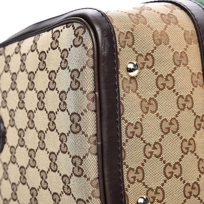 Gucci Monogram Vintage Web Medium Boston Dark Brown 10 of 14