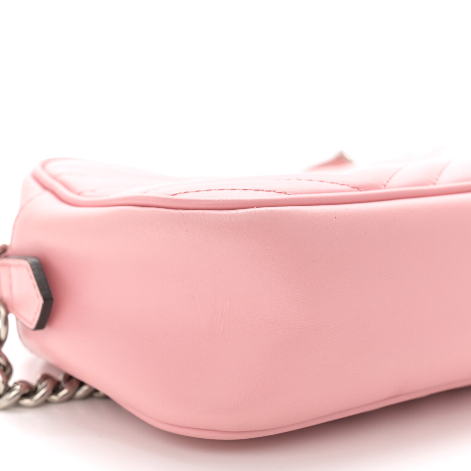 Gucci Calfskin Matelasse Small GG Marmont Chain Shoulder Bag Wild Rose 10 of 15