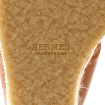 Hermes Goatskin Elise Espadrille Wedge Sandals 38 Beige Dore 8 of 9