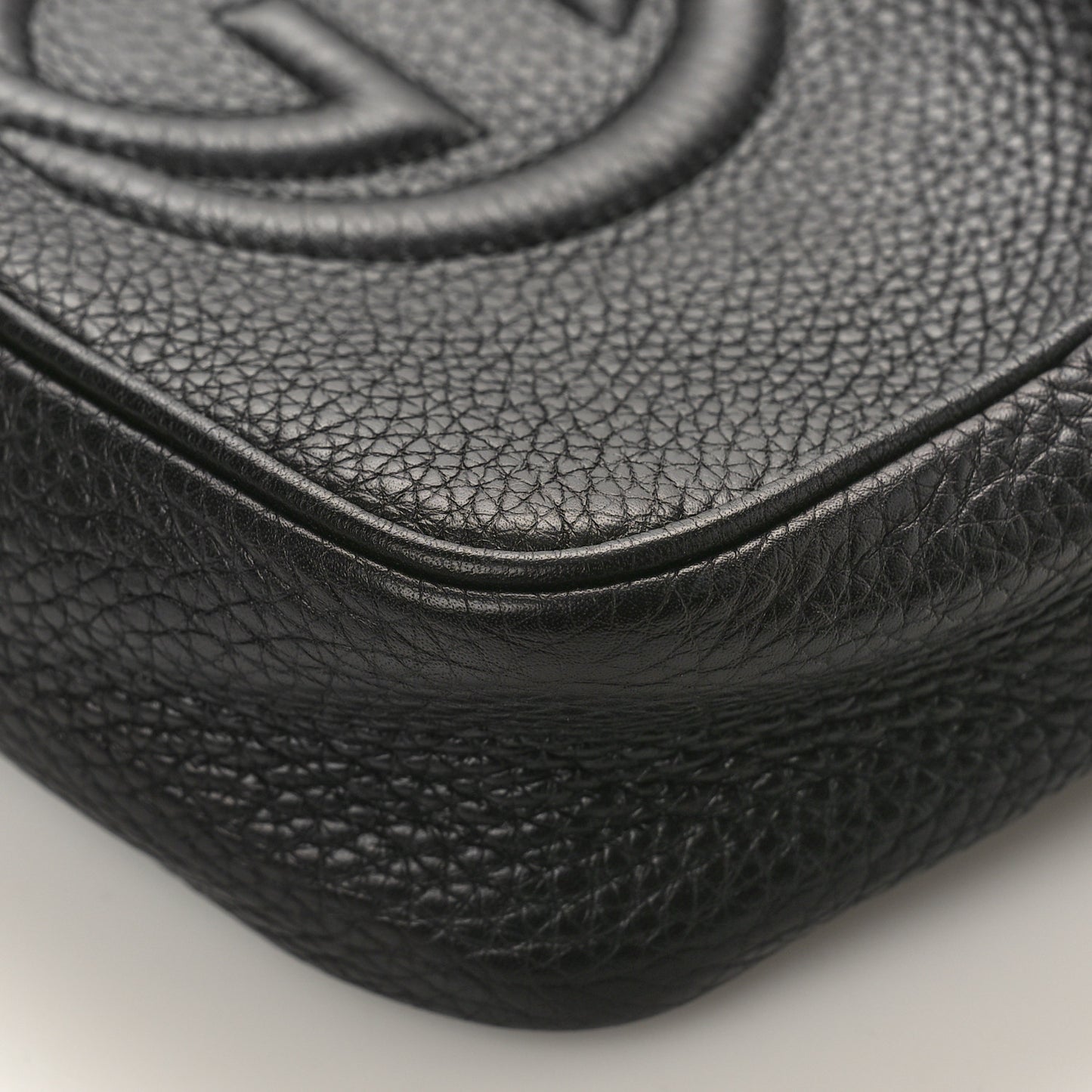 Pebbled Calfskin Mini Soho Disco Bag Black