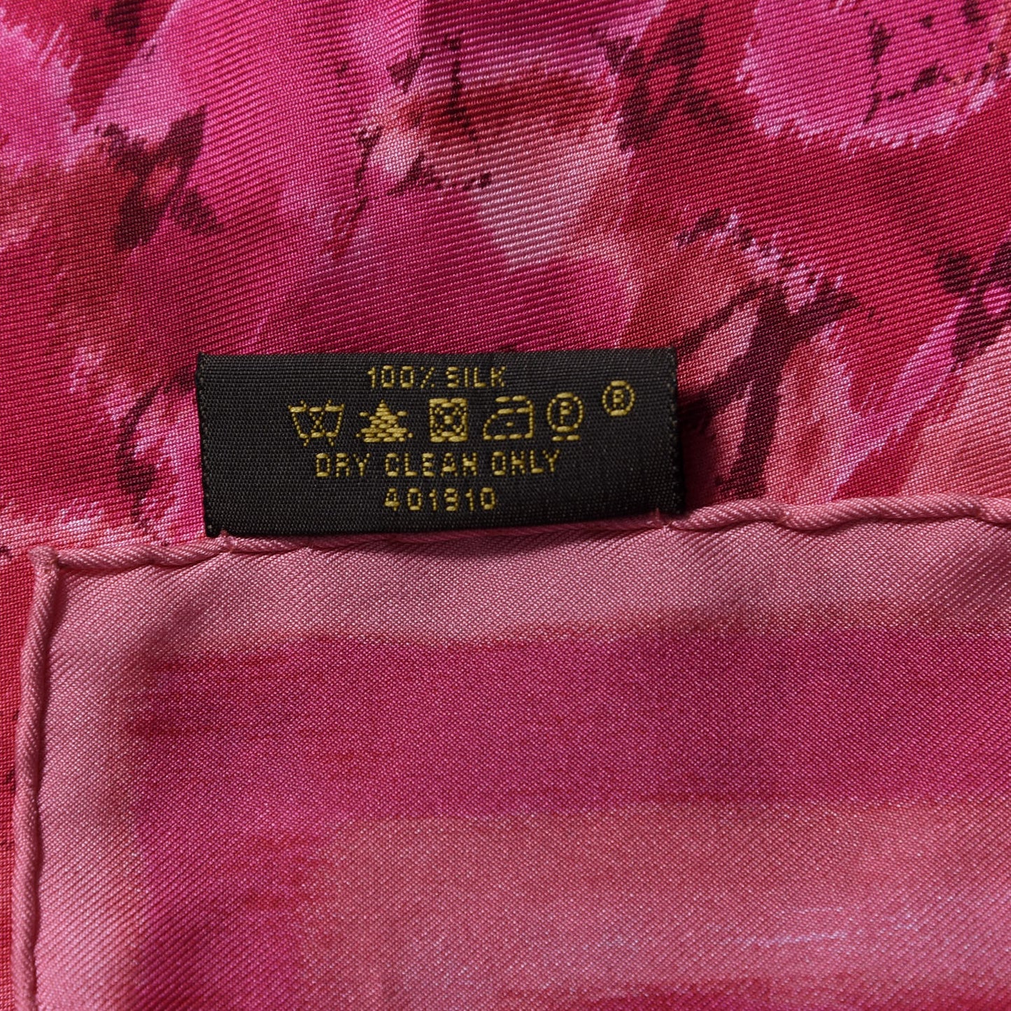 Silk Monogram Ikat Summer Square Scarf Rose Indien