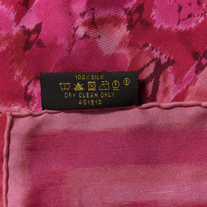 Louis Vuitton Silk Monogram Ikat Summer Square Scarf Rose Indien 4 of 4