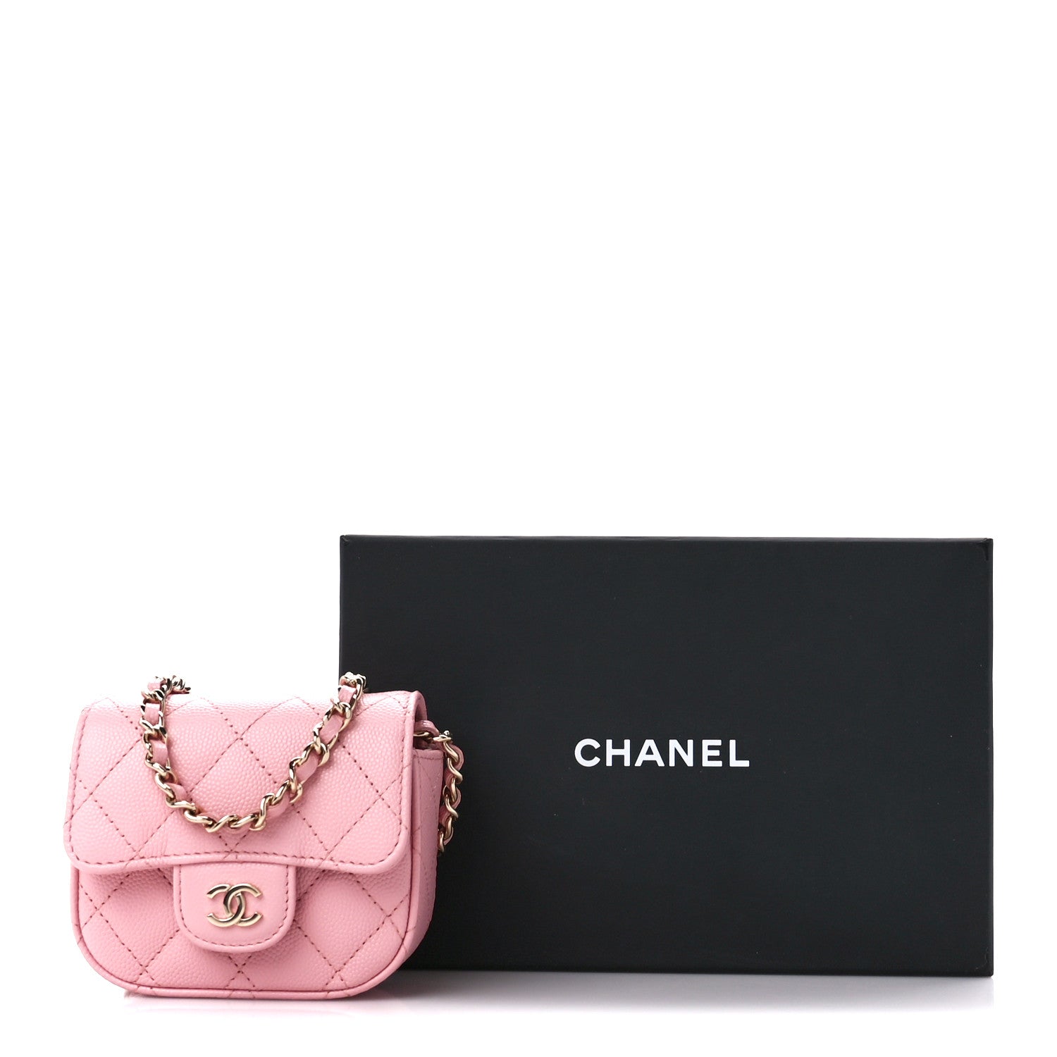 Chanel Caviar Quilted Mini Clutch With Chain Pink 12 of 12
