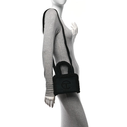 Telfar X UGG Suede Shearling Small Shopping Bag Black 2 of 9