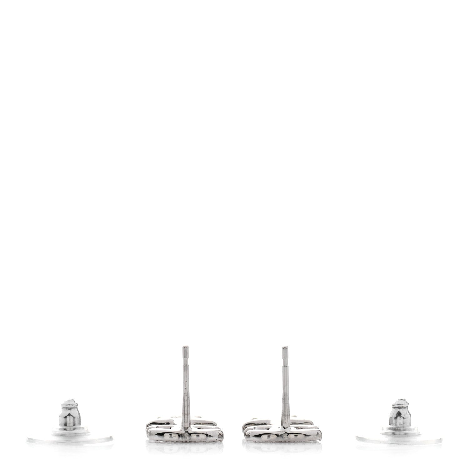 Chanel Crystal CC Starfall Drop Earrings Silver 3 of 4