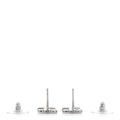 Chanel Crystal CC Starfall Drop Earrings Silver 3 of 4