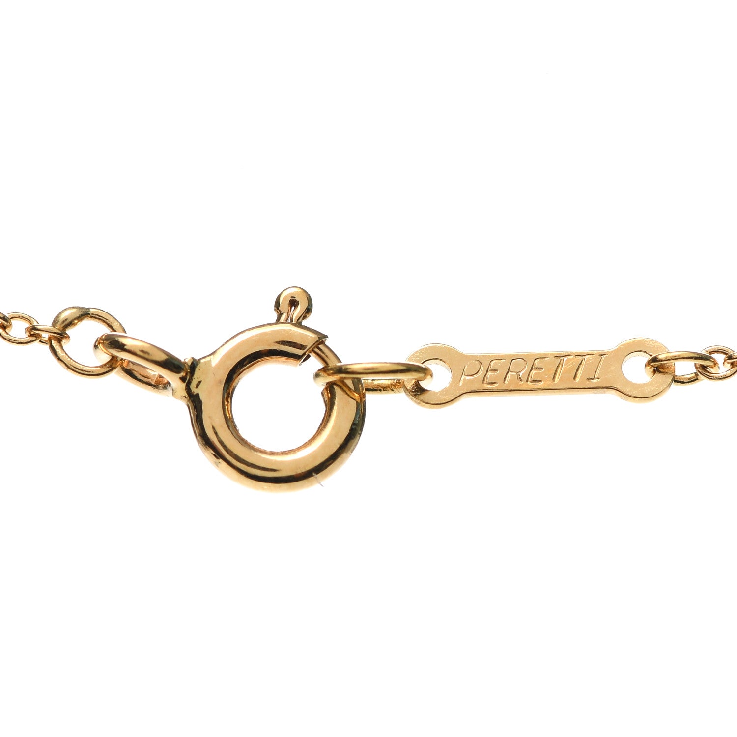 Tiffany 18K Yellow Gold Diamond Elsa Peretti Bean Pendant Necklace 5 of 5