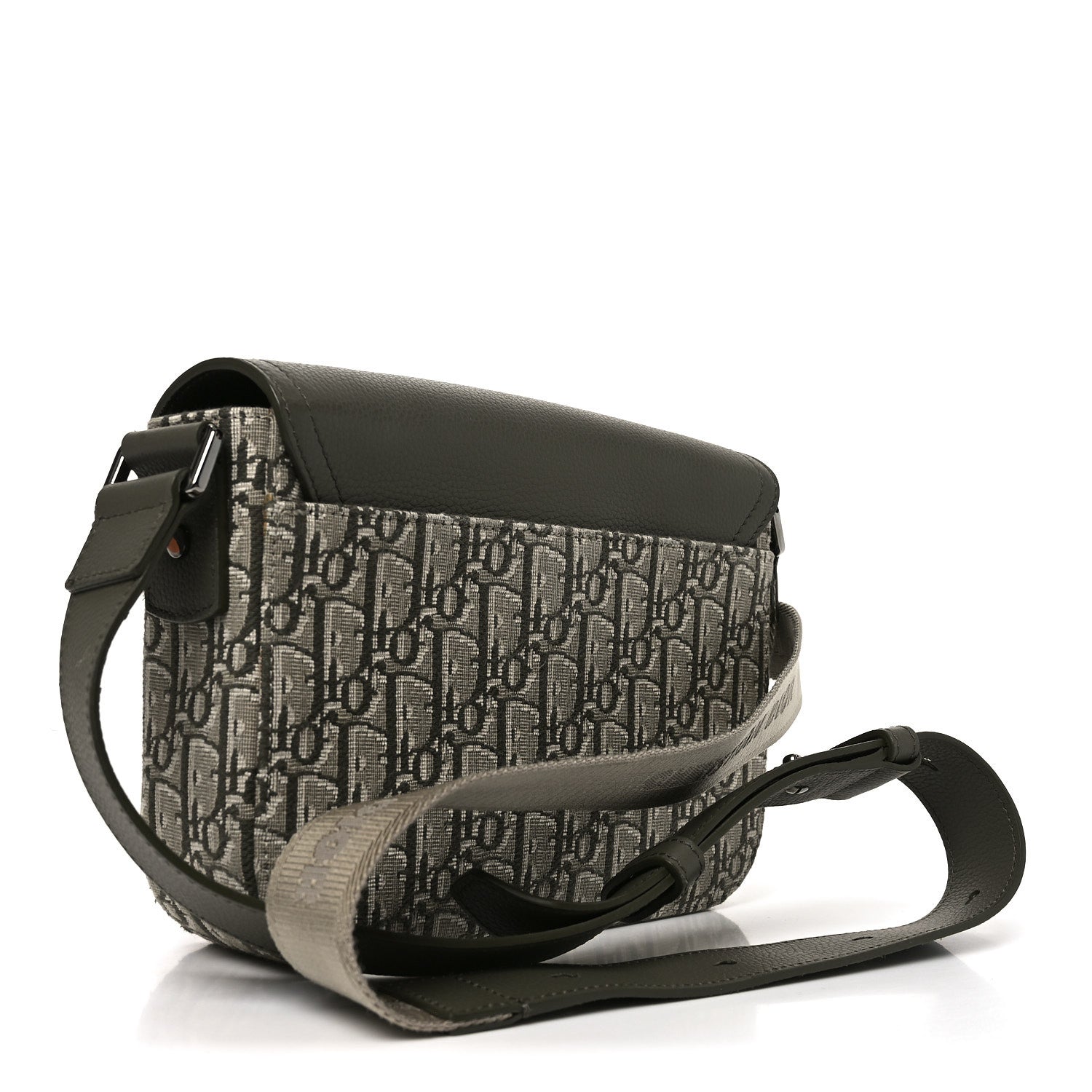 Christian Dior Oblique Jacquard Grained Calfskin Small Saddle