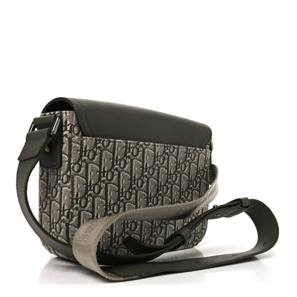 Christian Dior Oblique Jacquard Grained Calfskin Small Saddle Messenger Bag With Flap Green 2 of 9