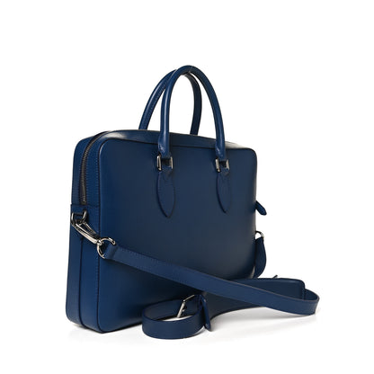 Burberry Textured Calfskin Barrow Briefcase Deep Blue 3 of 12