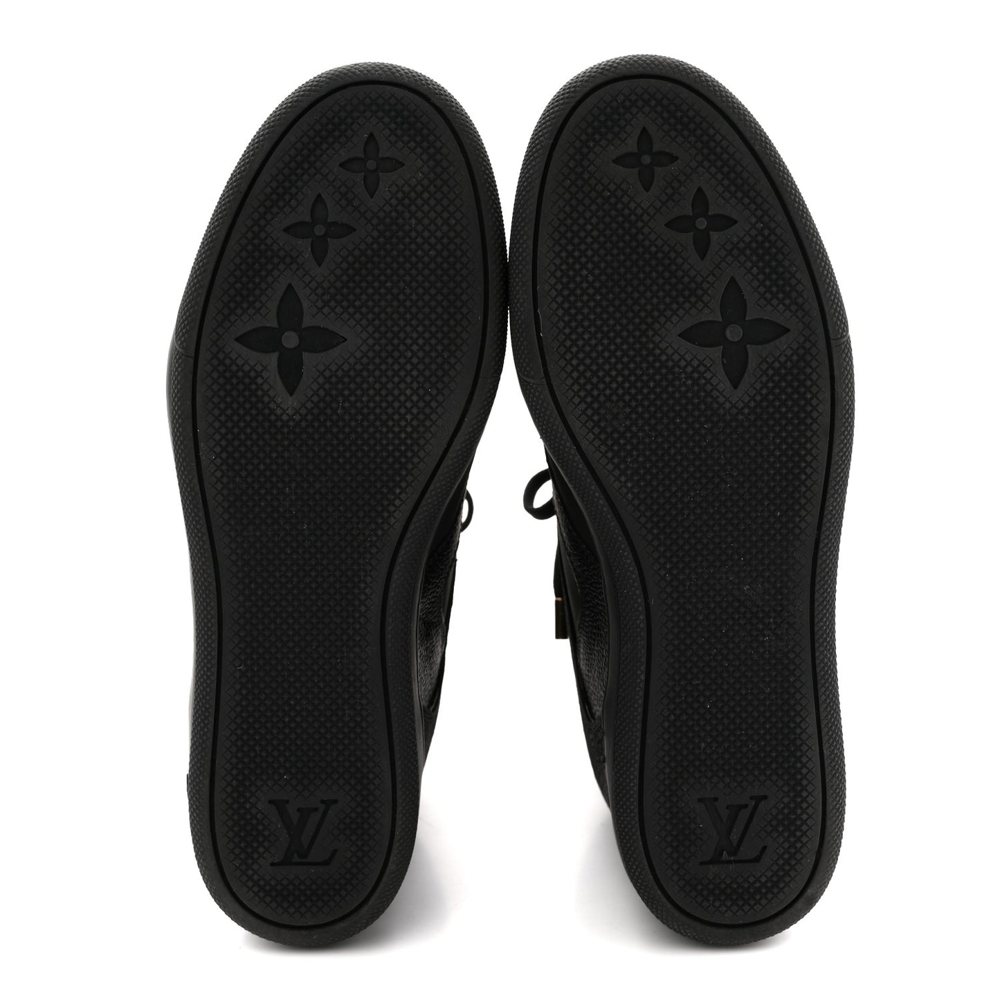 Calfskin Suede Monogram Cliff Top Wedge Sneakers 40 Black