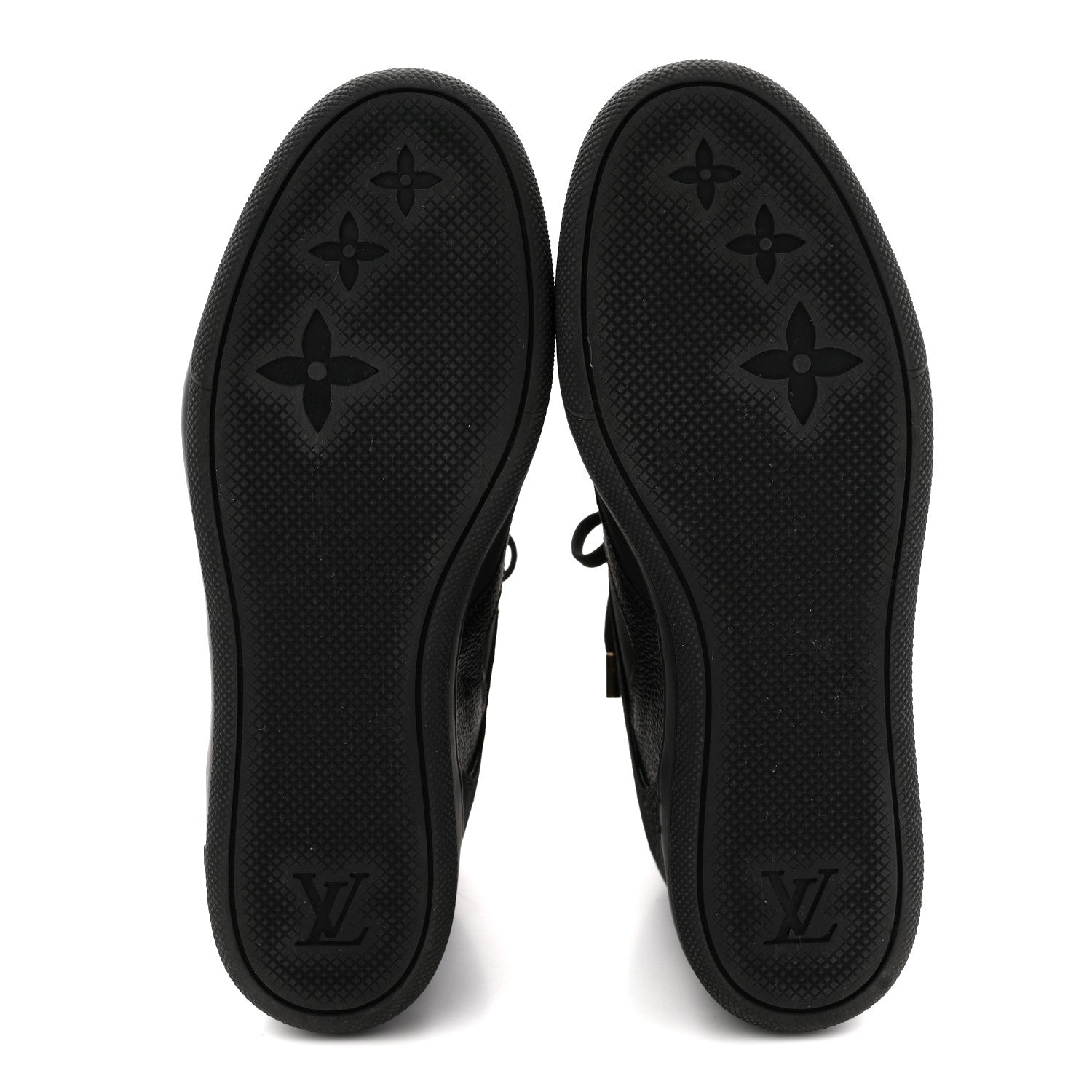 Louis Vuitton Calfskin Suede Monogram Cliff Top Wedge Sneakers 40 Black 6 of 11