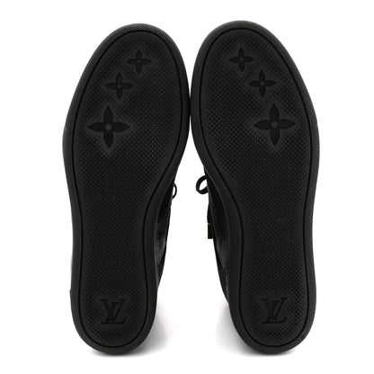 Louis Vuitton Calfskin Suede Monogram Cliff Top Wedge Sneakers 40 Black 6 of 11