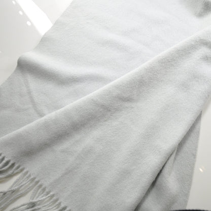 Hermes Cashmere Fringe Scarf Bleu 3 of 4