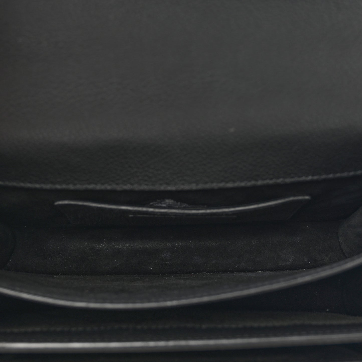 Grained Calfskin Medium Monogram Sunset Satchel Black