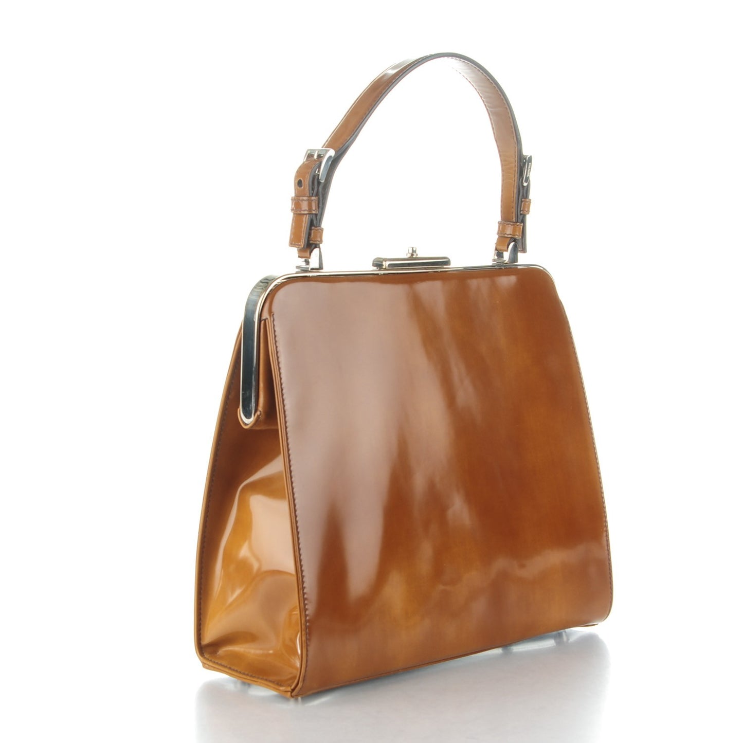 Spazzolato Logo Print Framed Bag Ambra