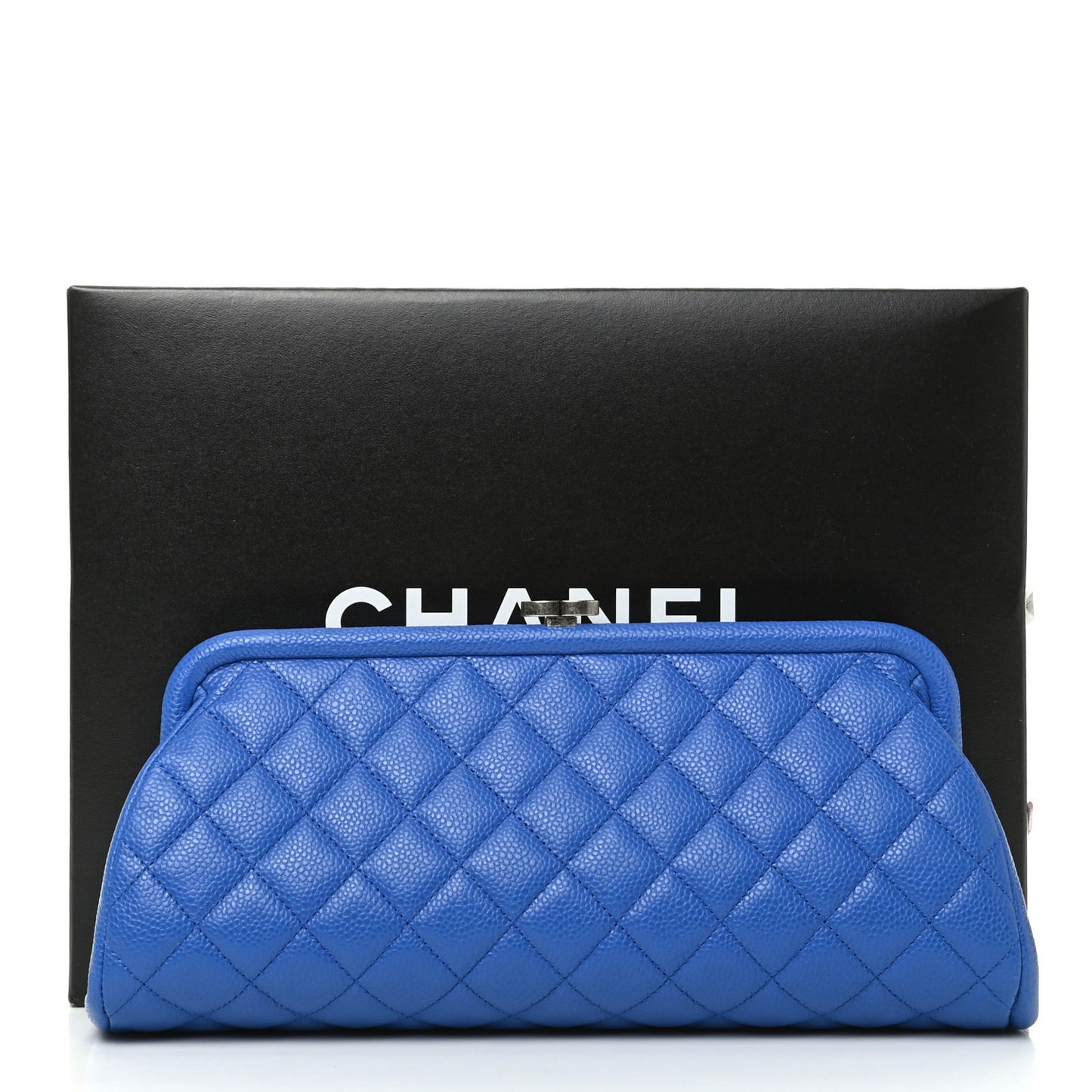 Caviar Quilted Timeless Clutch Blue
