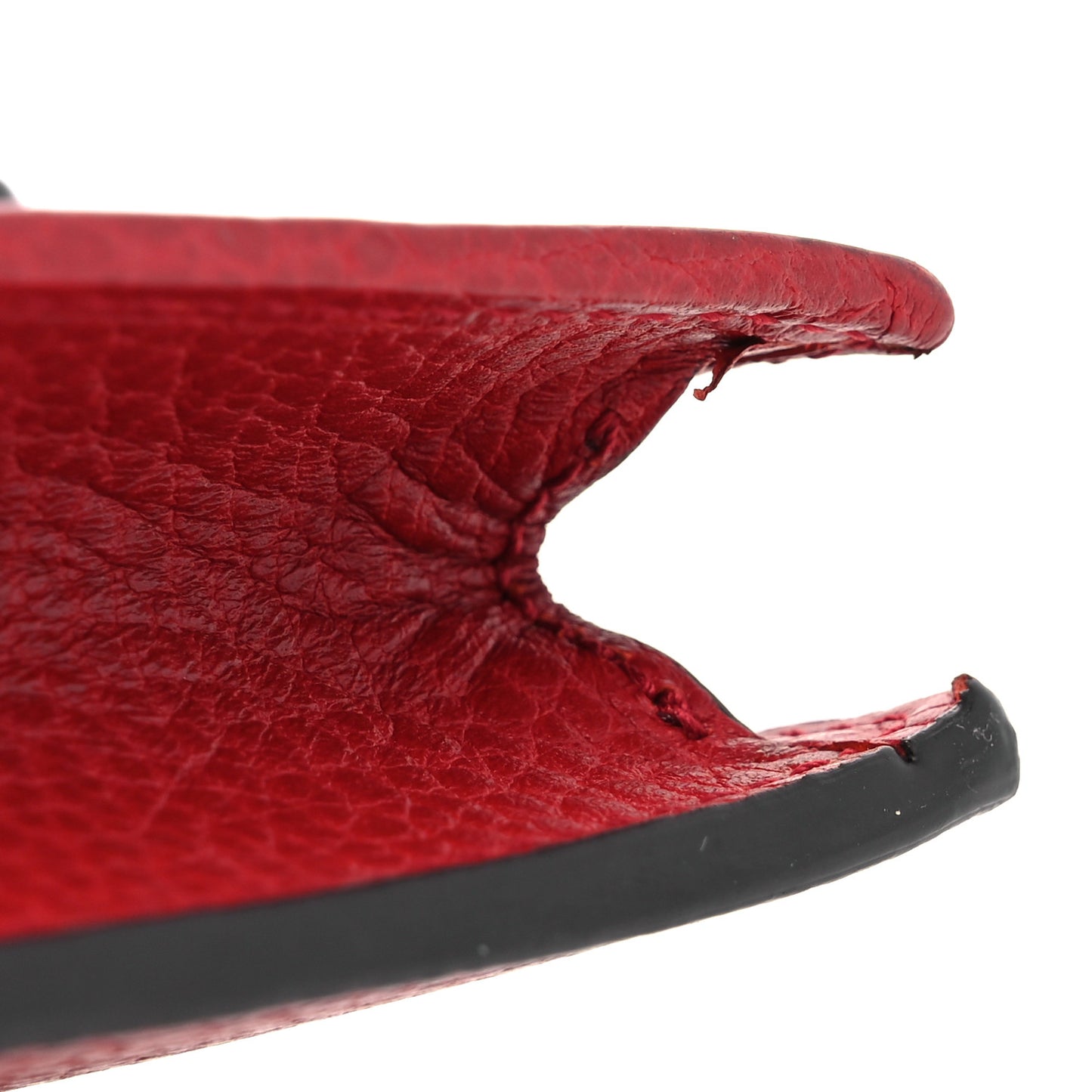 Dollar Calfskin Interlocking G Chain Wallet Red