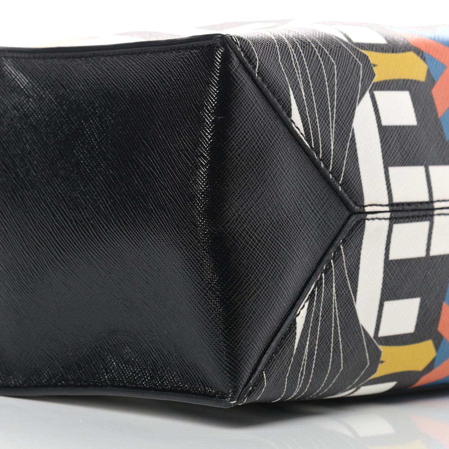 Textured Coated Canvas Egyptian Print Small Stargate Shopper Tote Multicolor