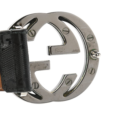 Gucci Imprime Monogram Interlocking G Belt 85 34 Black 9 of 9