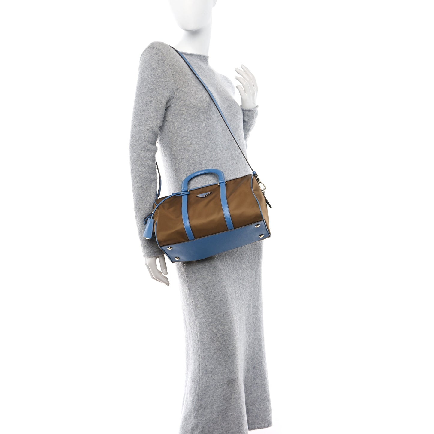 Re-Nylon Saffiano Medium Re-Edition 1978 Top Handle Bag Sughero Wave