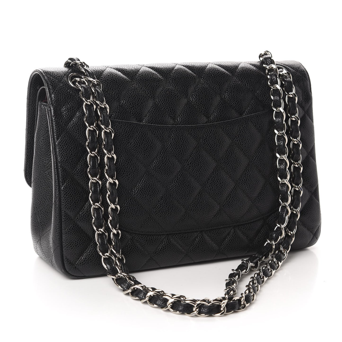 Caviar Quilted Jumbo Double Flap Black