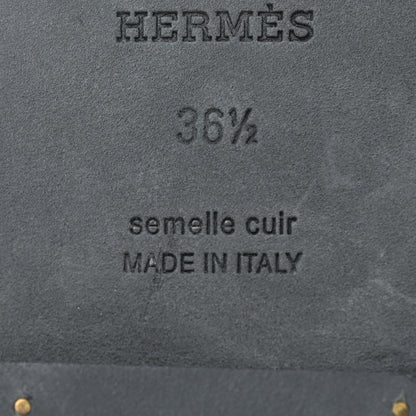 Hermes Calfskin View Sandals 36.5 Black 5 of 6