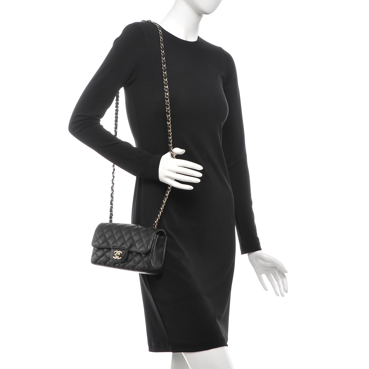 Chanel Caviar Quilted Mini Rectangular Flap Black 2 of 8