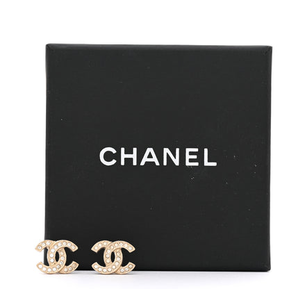 Chanel Crystal Mini Timeless CC Earrings Gold 5 of 5