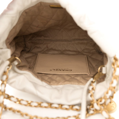 Chanel Shiny Calfskin Quilted Mini Chanel 22 White 5 of 11