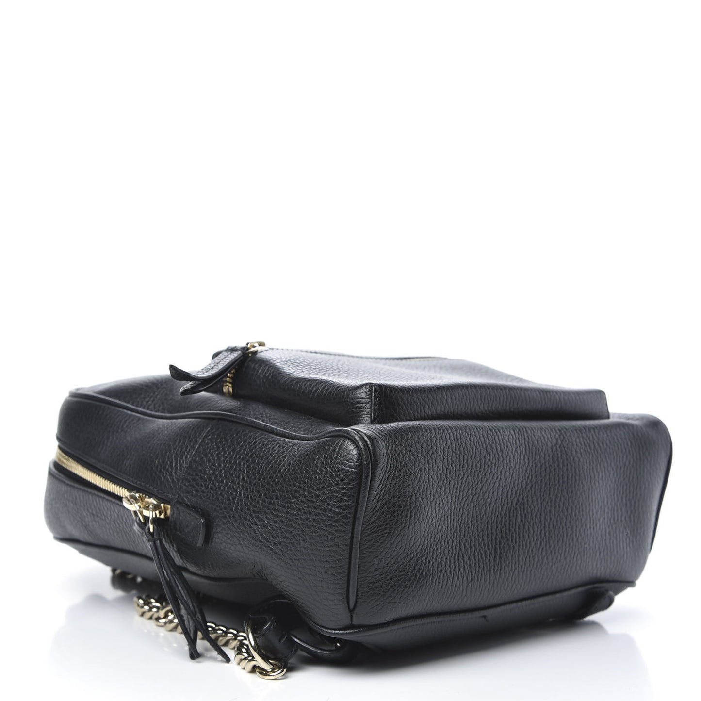 Pebbled Calfskin Soho Chain Backpack Black