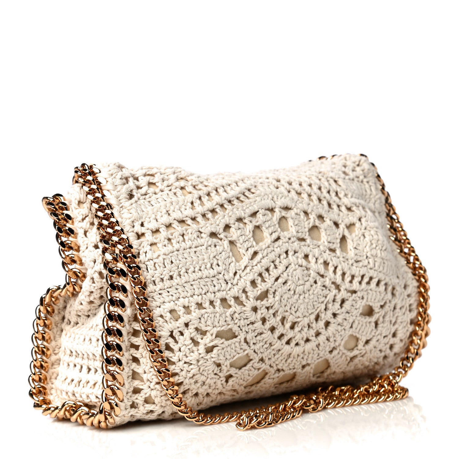 Stella McCartney Cotton Crochet Falabella Ajouree Tote Bag White 2 of 4