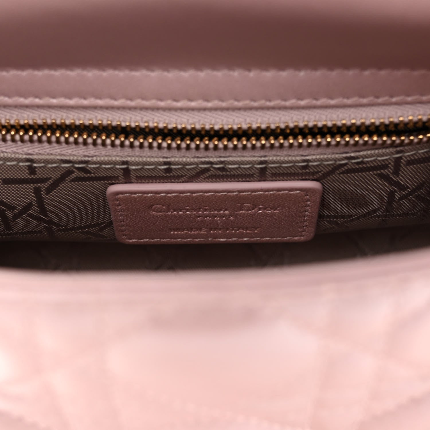 Christian Dior Metallic Lambskin Cannage Mini Lady Dior Lotus 6 of 9