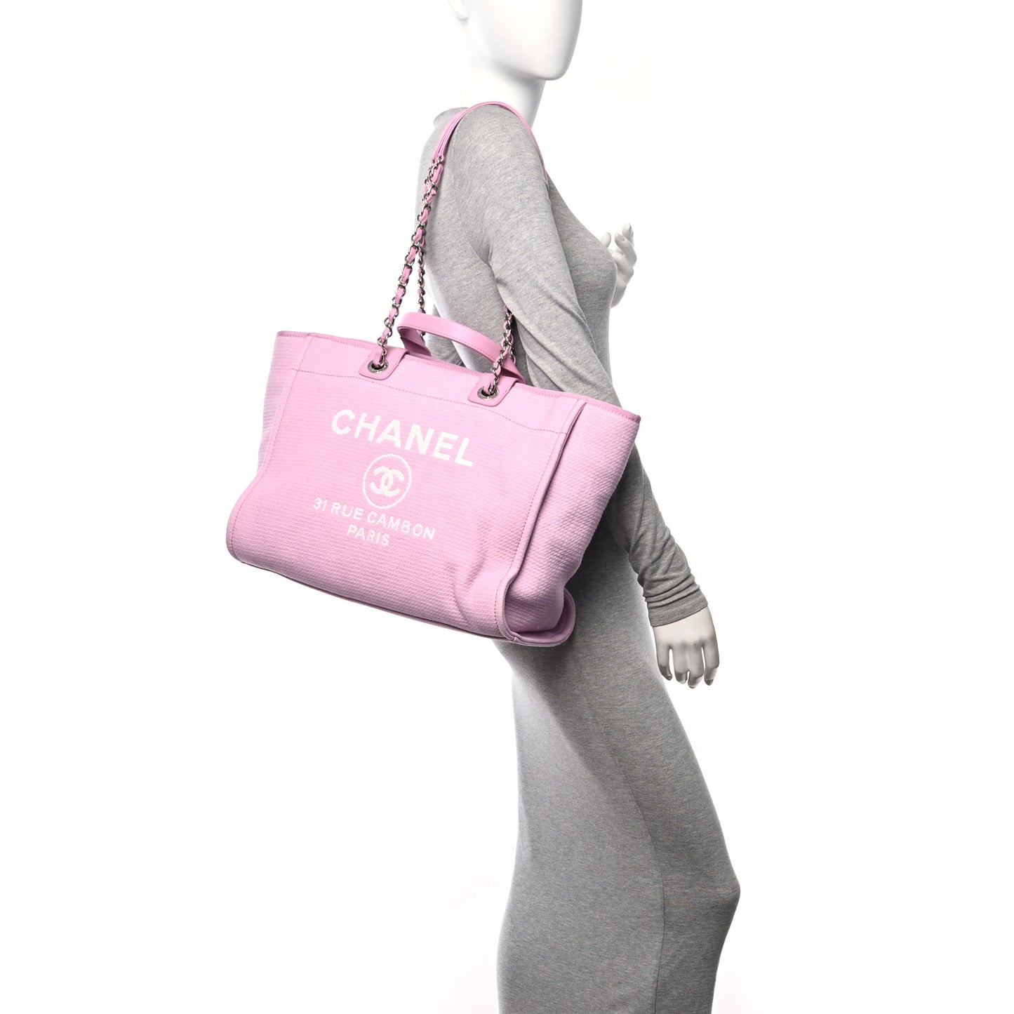 Mixed Fibers Medium Deauville Tote Dark Pink