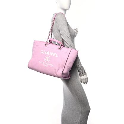 Chanel Mixed Fibers Medium Deauville Tote Dark Pink 2 of 13