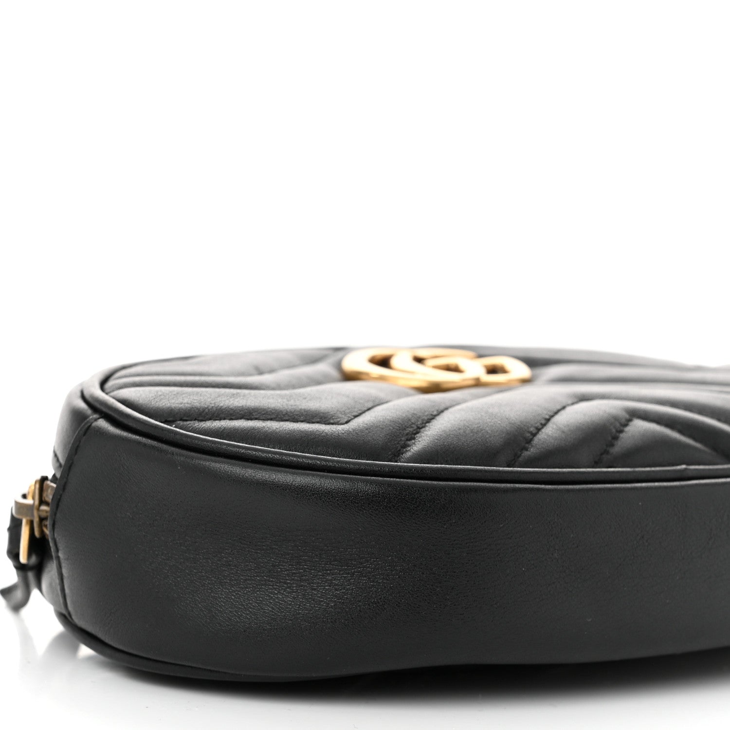 Gucci Calfskin Matelasse GG Marmont Belt Bag 95 38 Black 9 of 10