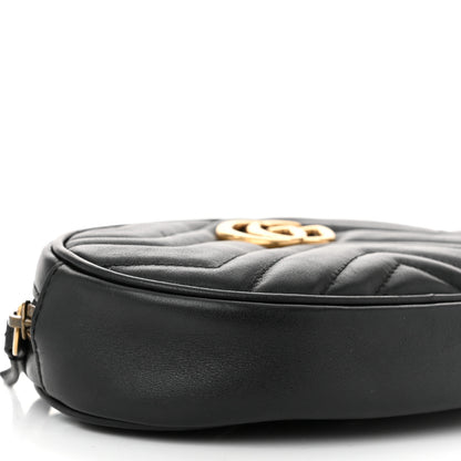 Gucci Calfskin Matelasse GG Marmont Belt Bag 95 38 Black 9 of 10