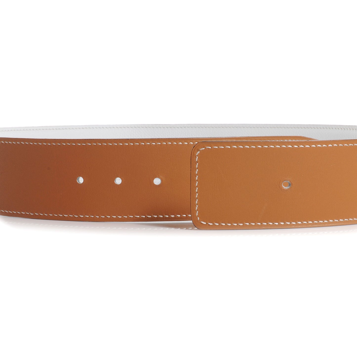 Chamonix Epsom Reversible 42mm Belt Strap 80 Natural Blanc