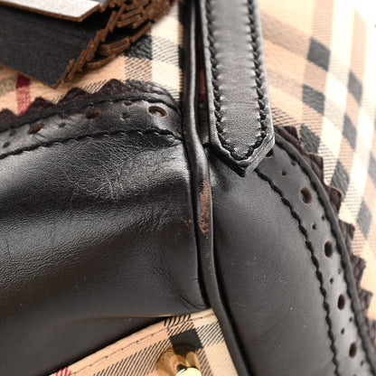 Burberry Haymarket Check Medium Brogue Tassel Tote 18 of 19