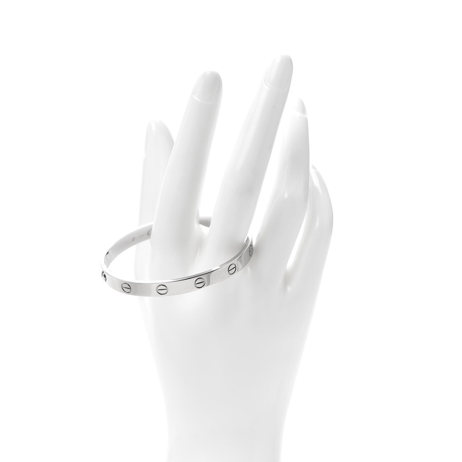 Cartier 18K White Gold LOVE Bracelet 17 2 of 5