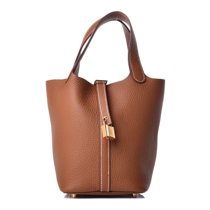 Hermes Taurillon Clemence Picotin Lock 18 PM Gold 1 of 9