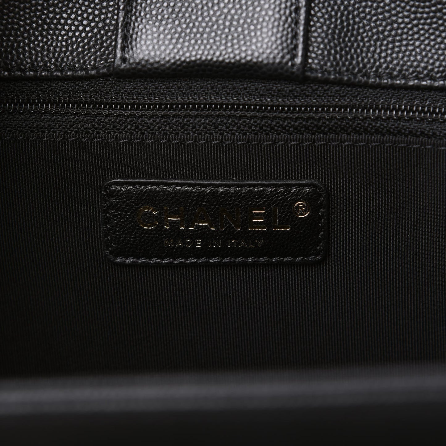Caviar Quilted In Out Flap Shopping Tote Black